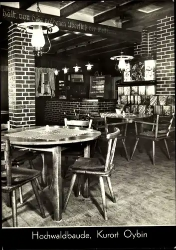 Ak Oybin in Sachsen, Hochwaldbaude, Gaststätte, Innenansicht