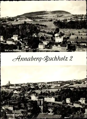 Ak Annaberg Buchholz Erzgebirge, Pöhlberg, Blick nach Annaberg