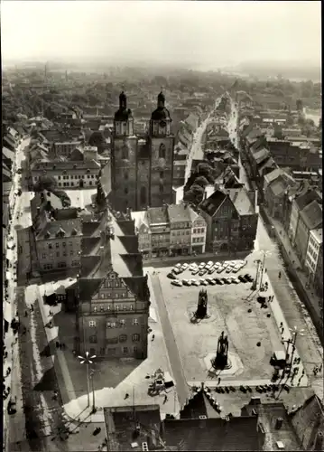 Ak Lutherstadt Wittenberg, Stadtansicht von oben, Panorama