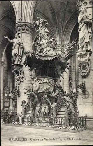 Ak Bruxelles Brüssel, Chaire de Véritè de l'Église Ste Gudule