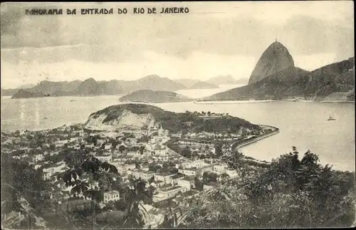 Ak Rio de Janeiro Brasilien, Panorama da Entrada