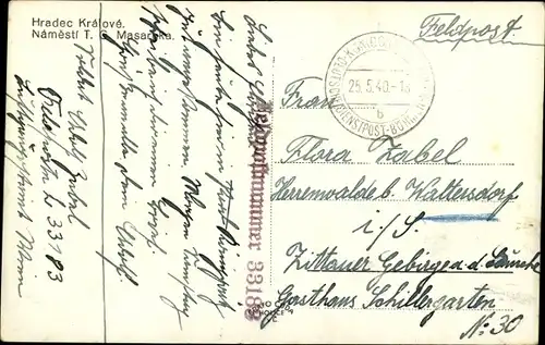 Ak Hradec Králové Königgrätz Stadt, Blick auf den Platz
