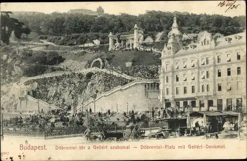 Ak Budapest Ungarn, Döbrentei Platz mit Gellert-Denkmal