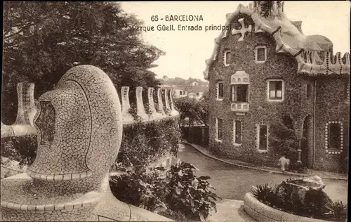 Ak Barcelona Katalonien Spanien, Parque Güell