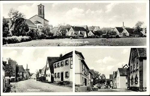 Ak Oberdachstetten Mittelfranken, Totalansicht der Ortschaft, Hauptstraße