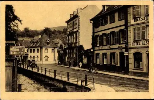 Ak Niederbronn les Bains Bad Niederbronn Elsass Bas Rhin, Rue de la République, Hotel