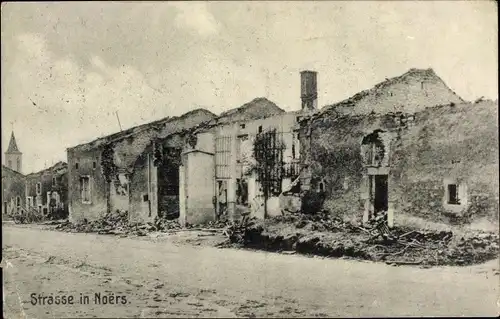 Ak Noers Meurthe et Moselle, Straße, Kriegszerstörungen, I. WK
