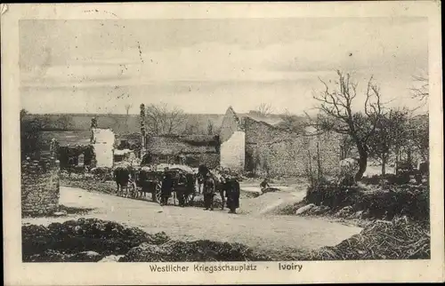Ak Ivoiry Meuse, Westlicher Kriegsschauplatz, Kriegszerstörungen, I. WK