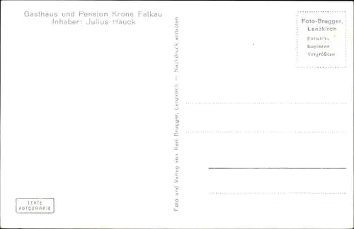Ak Falkau Feldberg im Schwarzwald, Gasthaus und Pension Krone Falkau