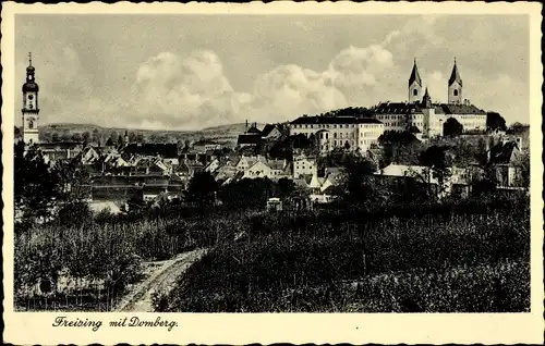 Ak Freising in Oberbayern, Ansicht mit Domberg