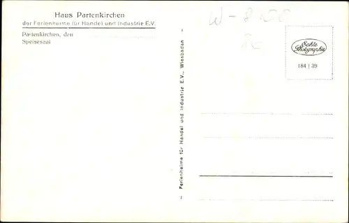 Ak Garmisch Partenkirchen in Oberbayern, Haus Partenkirchen, Innenansicht