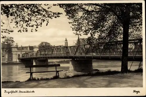 Ak Ingolstadt an der Donau Oberbayern, Donaubrücke