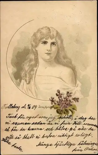 Künstler Ak Nyström, Jenny, Portrait einer Frau