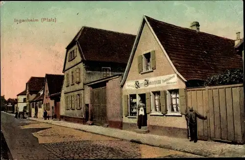 Ak Billigheim Ingenheim in der Pfalz, Straßenpartie, Geschäft, Häuser