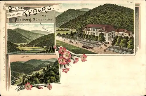 Litho Freiburg im Breisgau Baden Württemberg, Kyburg, Güntherstal, Bohrer