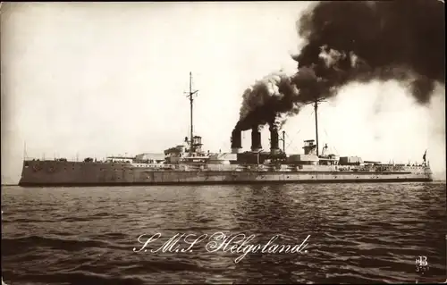 Ak Deutsches Kriegsschiff, SMS Helgoland, Linienschiff, Kaiserliche Marine