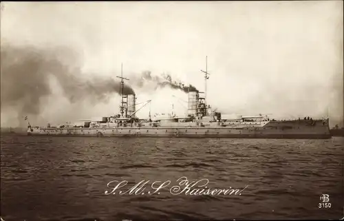 Ak Deutsches Kriegsschiff, SMS Kaiserin, Großlinienschiff