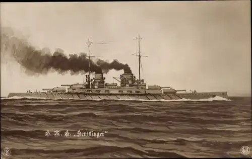 Ak Deutsches Kriegsschiff, SMS Derfflinger, Großer Kreuzer, Kaiserliche Marine