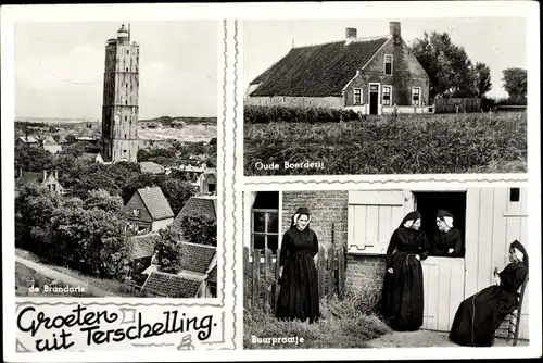 Ak Terschelling Friesland Niederlande, de Brandarls, Oude Boerderij, Buurpraatje