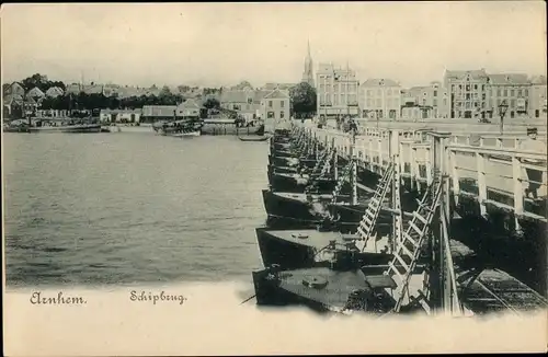 Ak Arnhem Gelderland Niederlande, Schipbrug