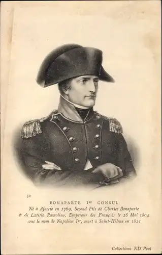 Ak Bonaparte Ier Consul, Portrait