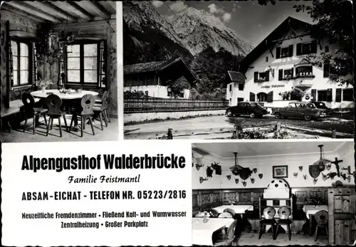 Ak Eichat Absam in Tirol, Alpengasthof Walderbrücke, Innenansicht