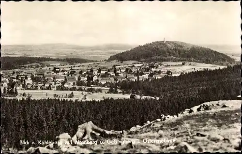 Ak Altenberg im Erzgebirge, Blick vom Kahleberg auf den Ort