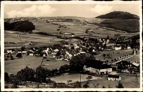 Ak Geising Altenberg im Erzgebirge, Totalansicht, Kirche