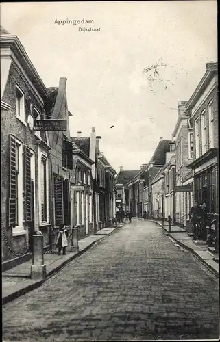Ak Appingedam Groningen Niederlande, Dijkstraat