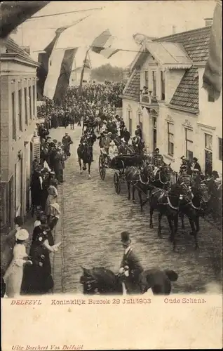 Ak Delfzijl Groningen, Koniklijk Bezoek 1903, Oude Schans