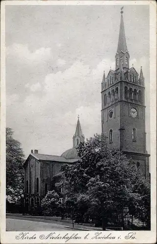 Ak Niederhaßlau Wilkau Haßlau in Sachsen, Kirche