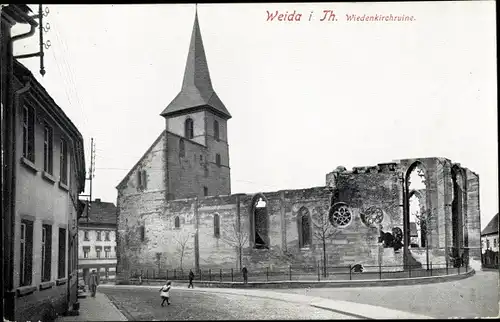 Ak Weida in Thüringen, Wiedenkirchruine
