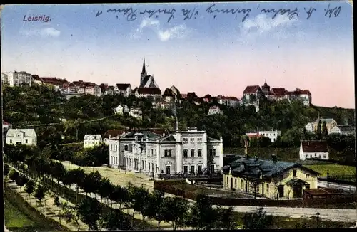 Ak Leisnig an der Freiburger Mulde Sachsen, Blick auf Stadt und Kirche