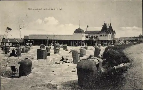 Ak Ostseebad Arendsee Kühlungsborn, Strand, Badeanstalt