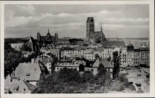 Ak Hansestadt Wismar, Panorama, Kirche