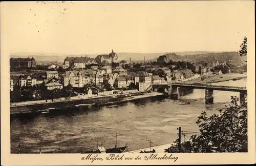 Ak Meißen an der Elbe, Blick von der Albrechtsburg, Brücke