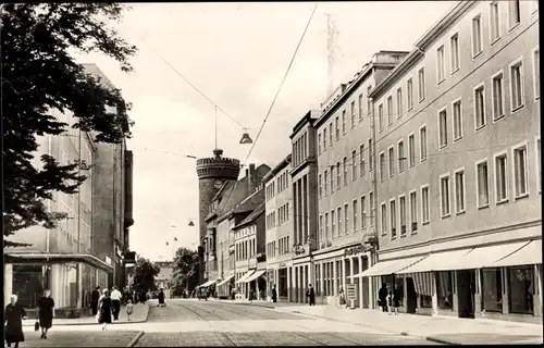 Ak Cottbus Niederlausitz, Spremberger Straße mit Spremberger Turm