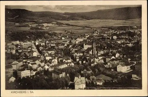 Ak Kirchberg in Sachsen, Panorama, Kirche