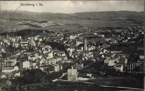 Ak Kirchberg in Sachsen, Panorama, Kirche