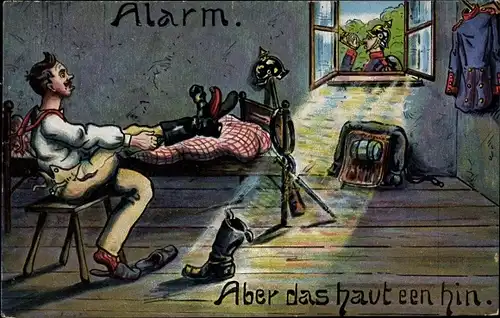 Ak Alarm, Aber das haut een hin, Soldat zieht sich an