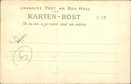 Ak Mann in bretonischen Trachten, Faden, Weber