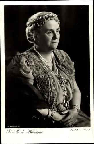 Ak Königin Wilhelmina der Niederlande, Portrait, Trauerkarte
