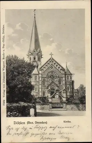 Ak Döhlen Freital in Sachsen, Kirche
