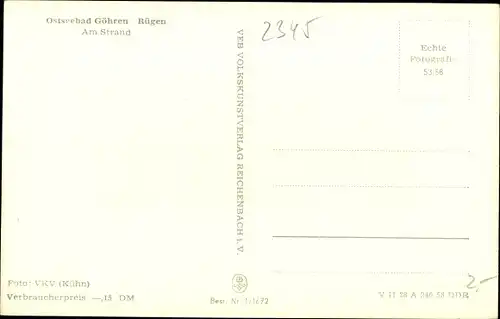 Ak Ostseebad Göhren auf Rügen, Partie am Strand