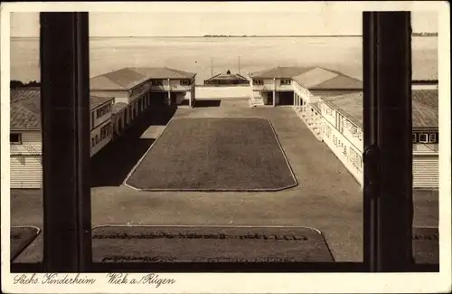 Ak Wiek auf Rügen, Blick vom Wasserturm zum Bollwerk, Sächsisches Kinderheim