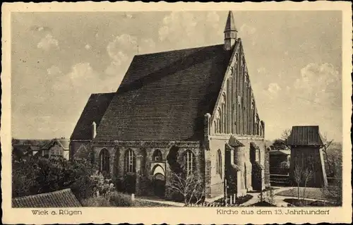 Ak Wiek auf Rügen, Kirche aus dem 13. Jahrhundert