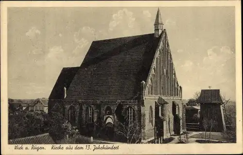 Ak Wiek auf Rügen, Kirche aus dem 13.Jahrhundert