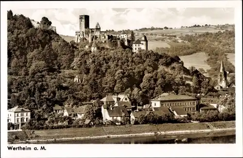 Ak Wertheim am Main, Panorama mit Schloss