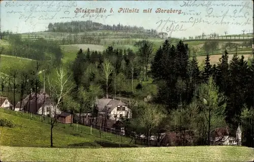 Ak Dresden Pillnitz, Meixmühle im Friedrichsgrund, Borsberg, Gesamtansicht