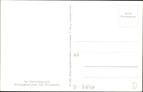 Ak Klettigshammer Wurzbach in Thüringen, Im Sormitzgrund, Panorama